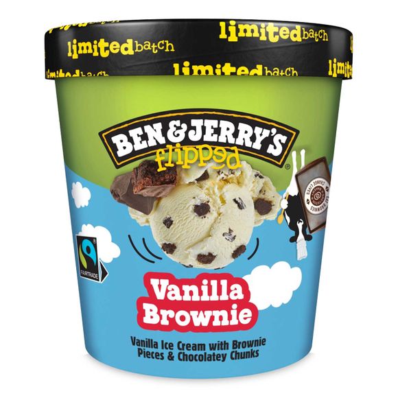 Ben & Jerry's Flipped Ice Cream Tub Vanilla Brownie 465ml